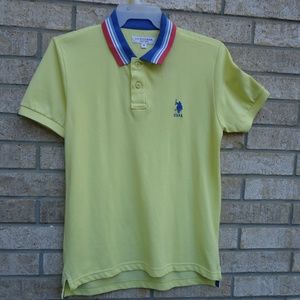 SIZE M. U.S. Polo Assn. men's yellow polo shirt.